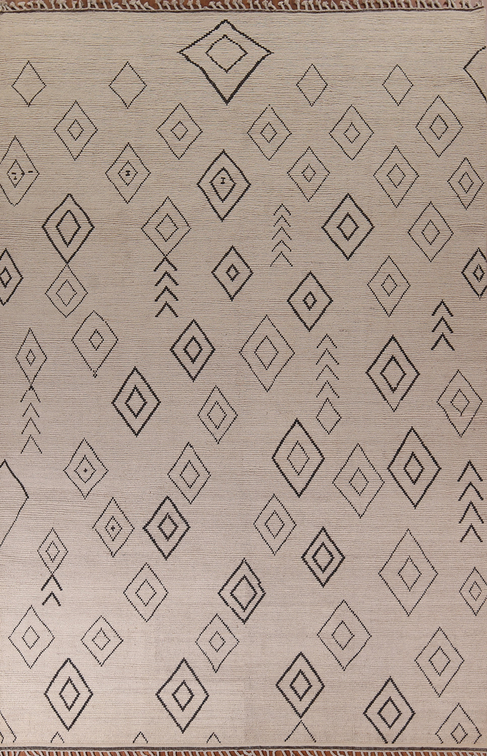 Geometric Wool Moroccan Oriental Large Rug 10x14