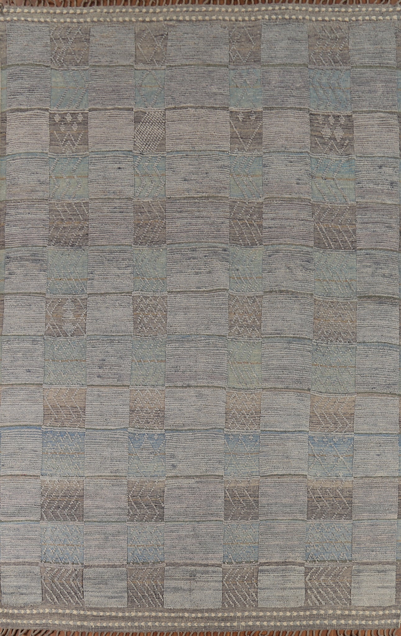 All-Over Checkered Moroccan Living Room Area Rug 9x13