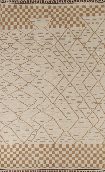 All-Over Wool Moroccan Abstract Area Rug 6x10