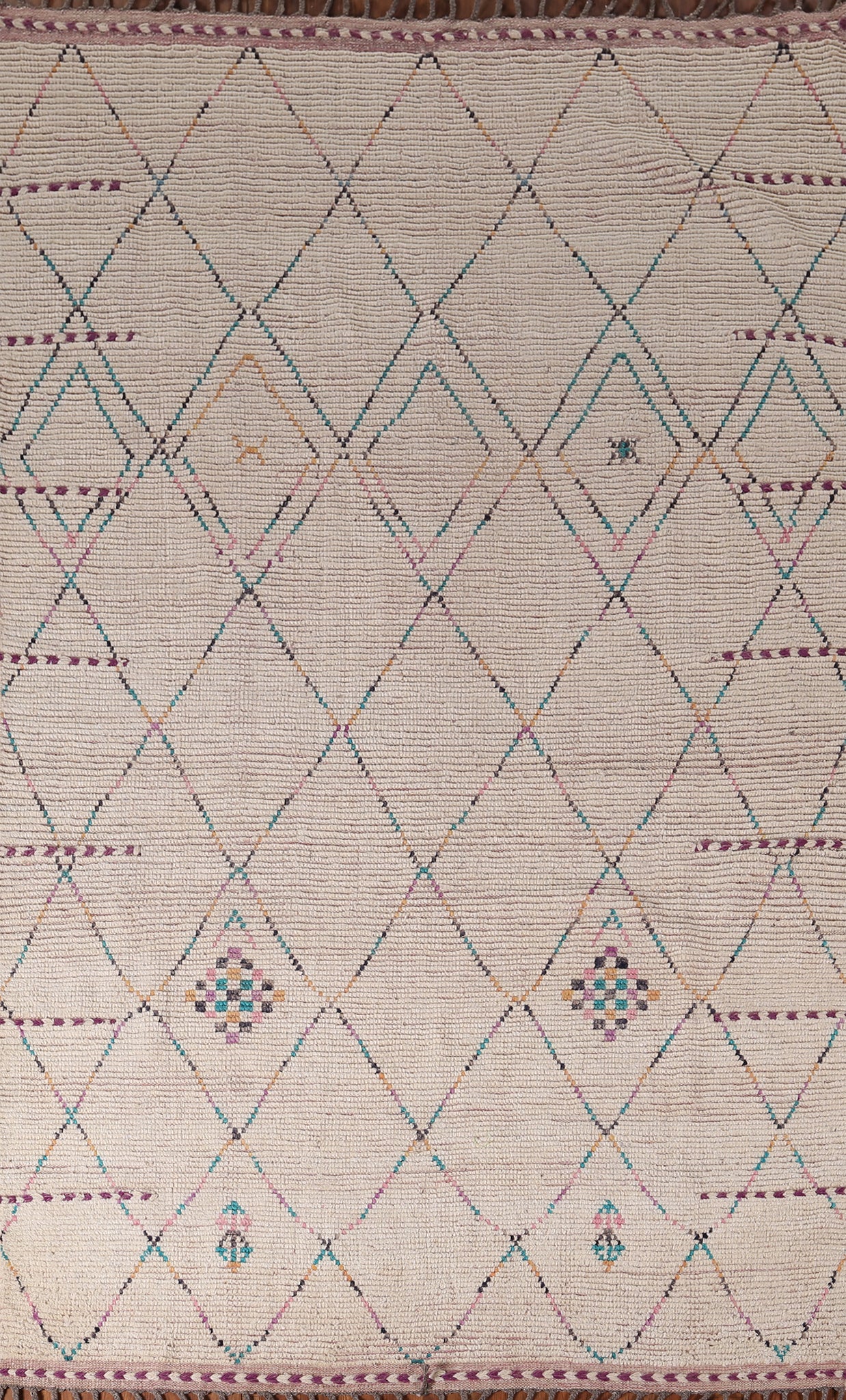 Trellis Wool Moroccan Living Room Rug 6x10