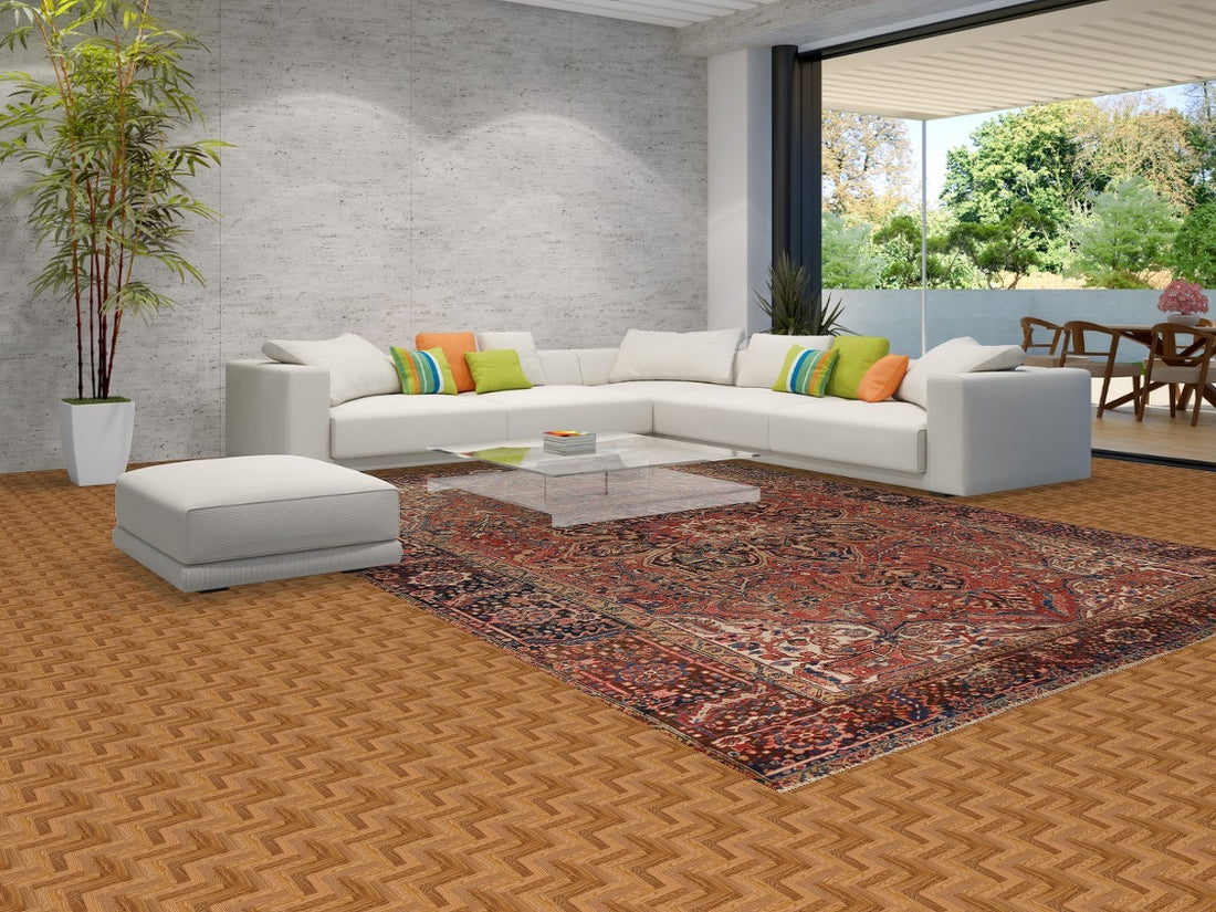 Handmade Floral Heriz Persian Area Rug 9x13