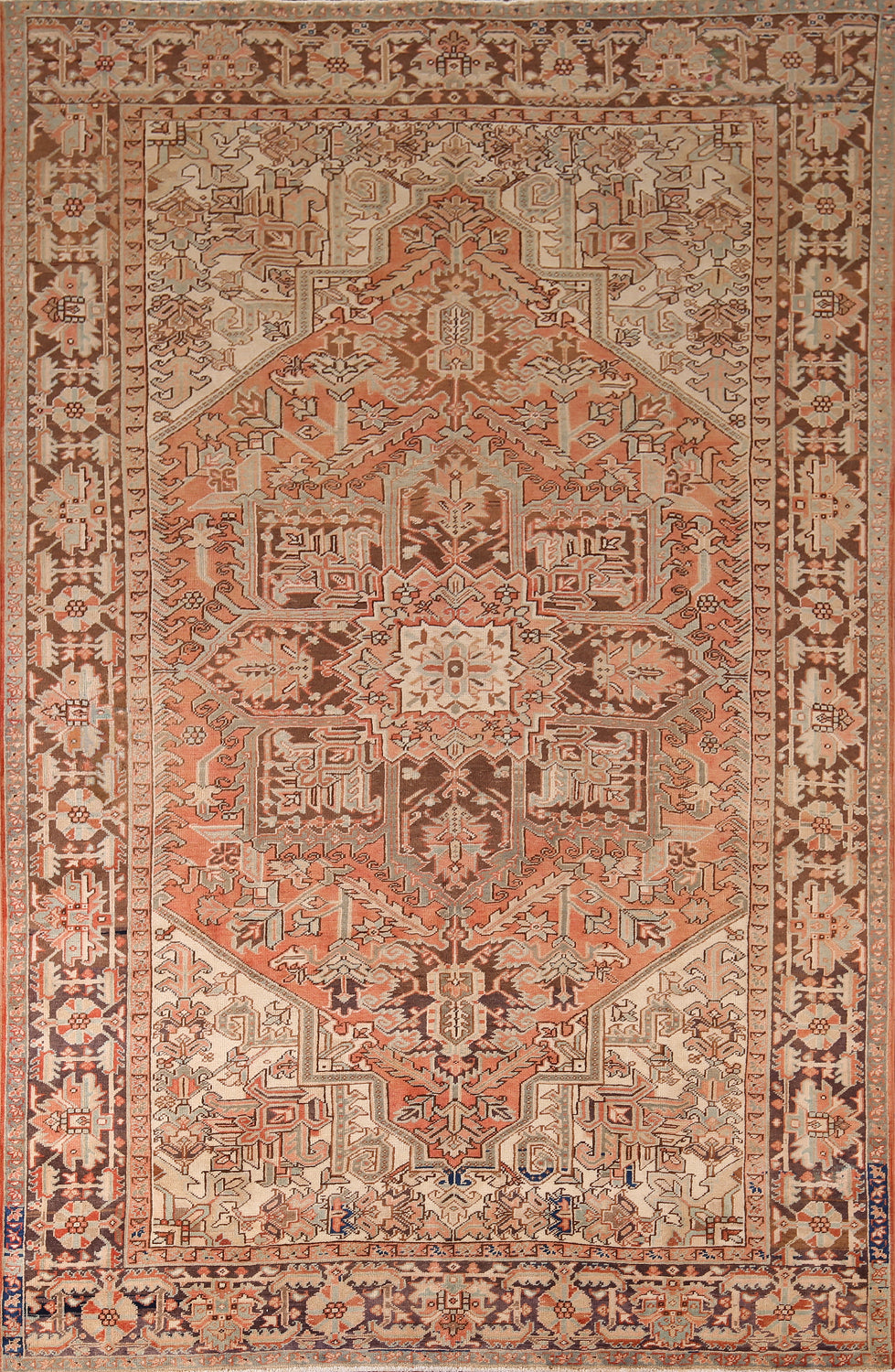 Vintage Geometric Heriz Persian Area Rug 8x11
