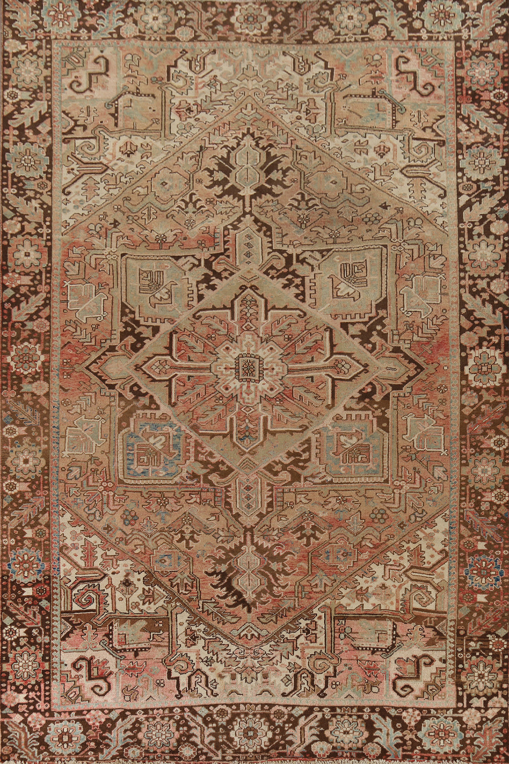 Vintage Geometric Heriz Persian Living Room Rug 8x11