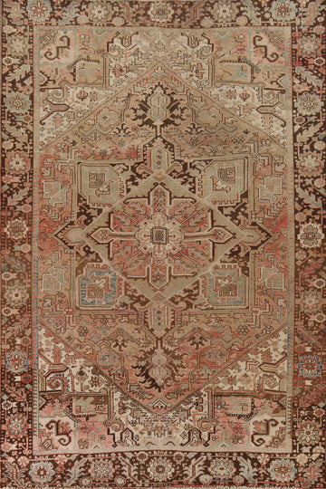 Vintage Geometric Heriz Persian Living Room Rug 8x11