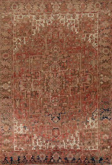 Wool Geometric Heriz Persian Area Rug 10x13