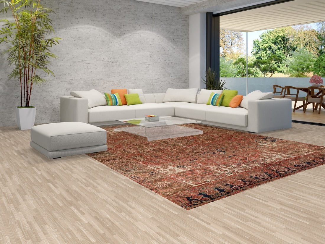 Wool Geometric Heriz Persian Area Rug 10x13