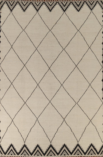 All-Over Trellis Wool Moroccan Area Rug 9x12