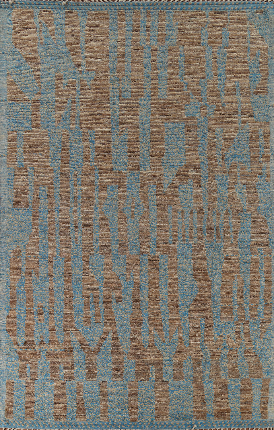 Blue & Brown Modern Moroccan Abstract Area Rug 9x13