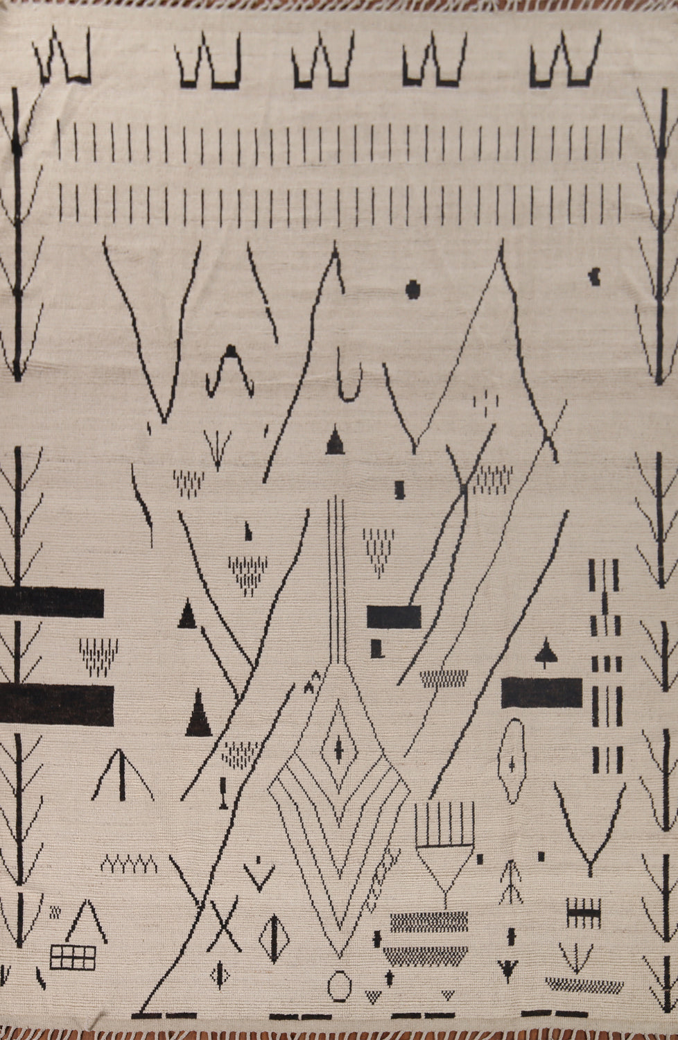 Wool Abstract Moroccan Large Modern Rug 10x15