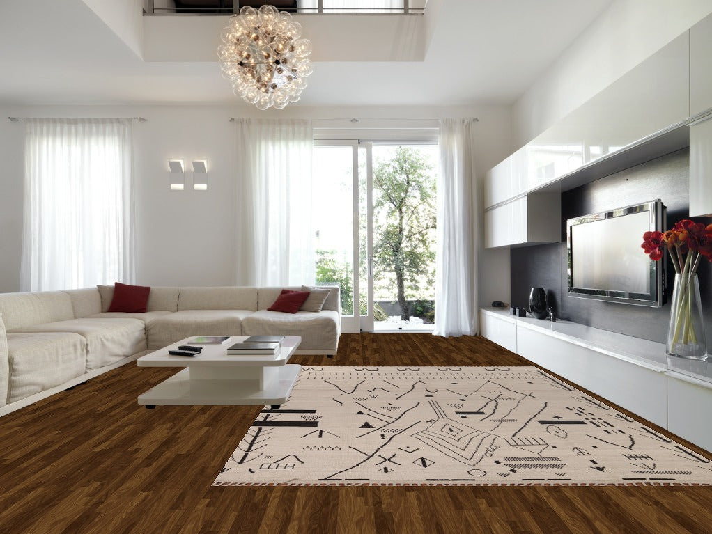 Wool Abstract Moroccan Large Modern Rug 10x15