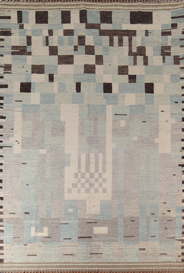 All-Over Abstract Moroccan Modern Area Rug 9x13