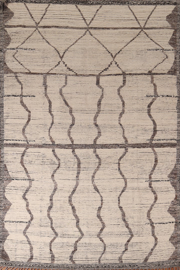 All-Over Striped Moroccan Abstract Area Rug 8x11