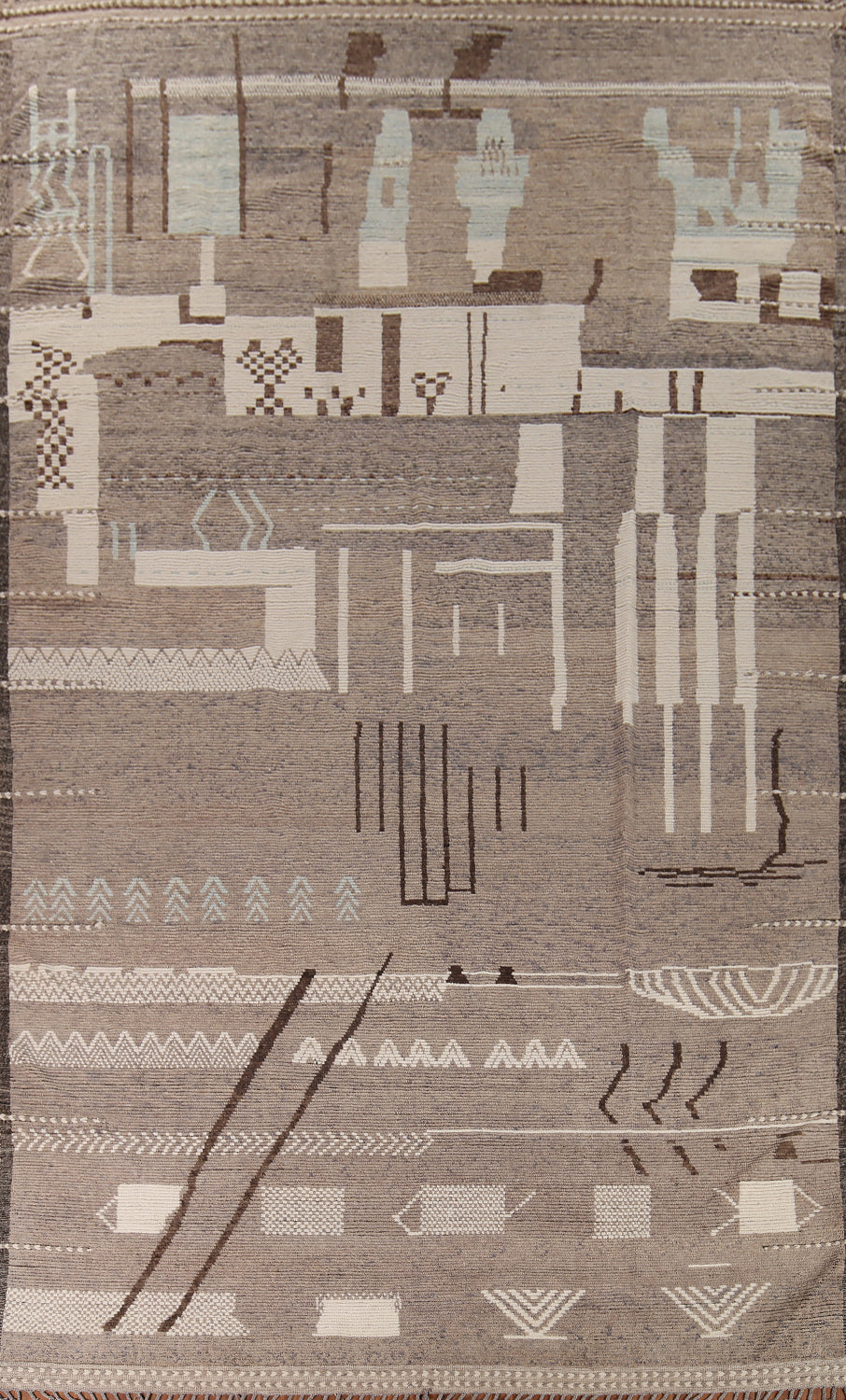 All-Over Abstract Wool Moroccan Palace Size Rug 12x18