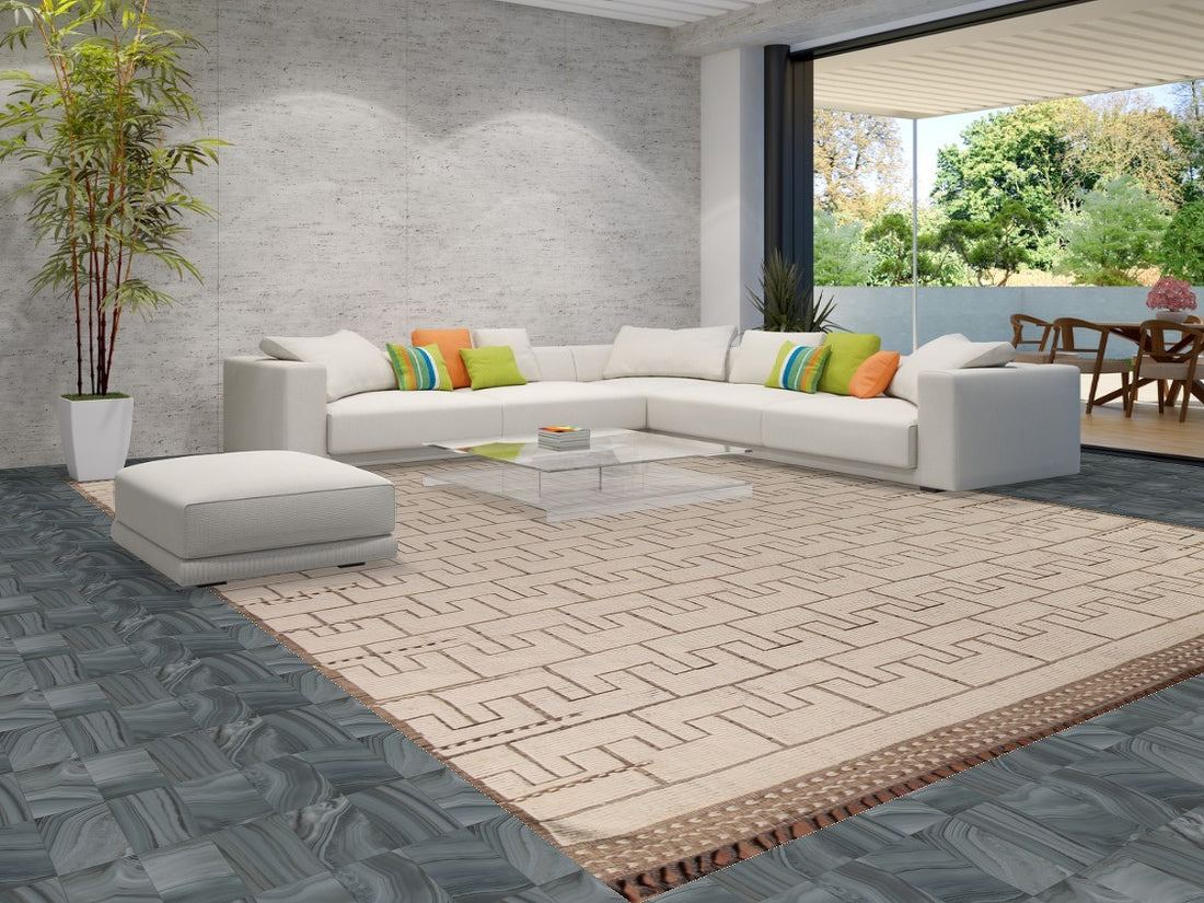Handmade Wool Modern Moroccan Large Rug 12x16