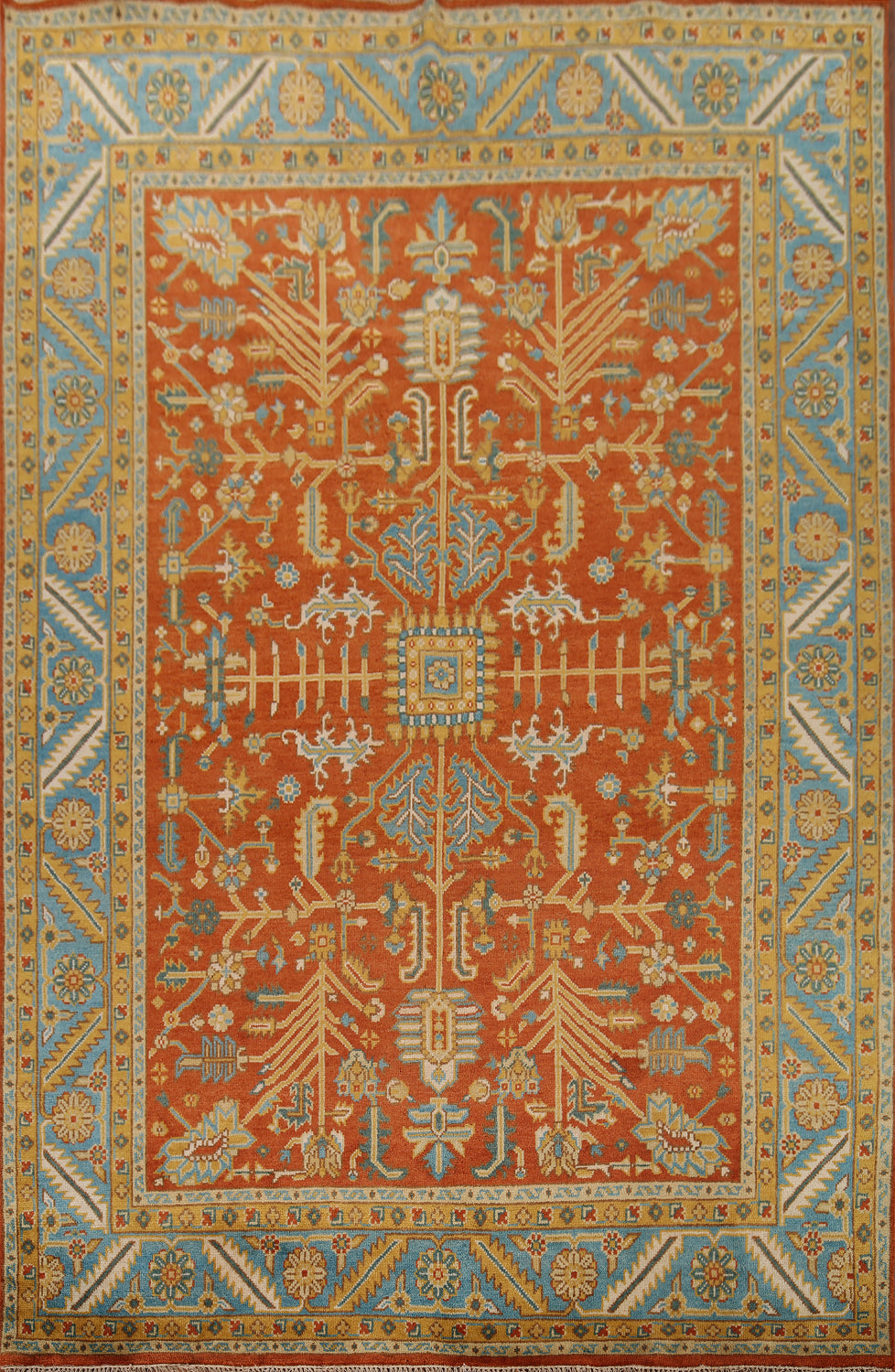 Orange Wool Heriz Serapi Oriental Area Rug 9x12
