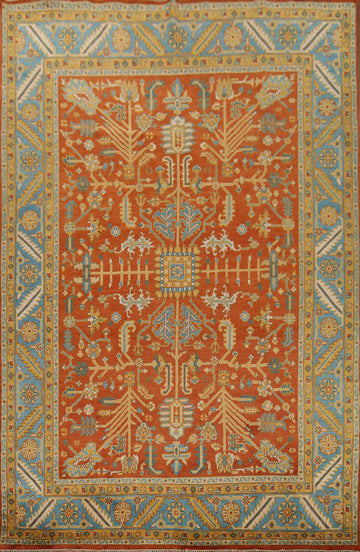 Orange Wool Heriz Serapi Oriental Area Rug 9x12
