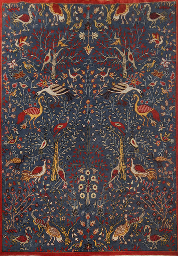 Animals Design Blue Ziegler Oriental Area Rug 8x12