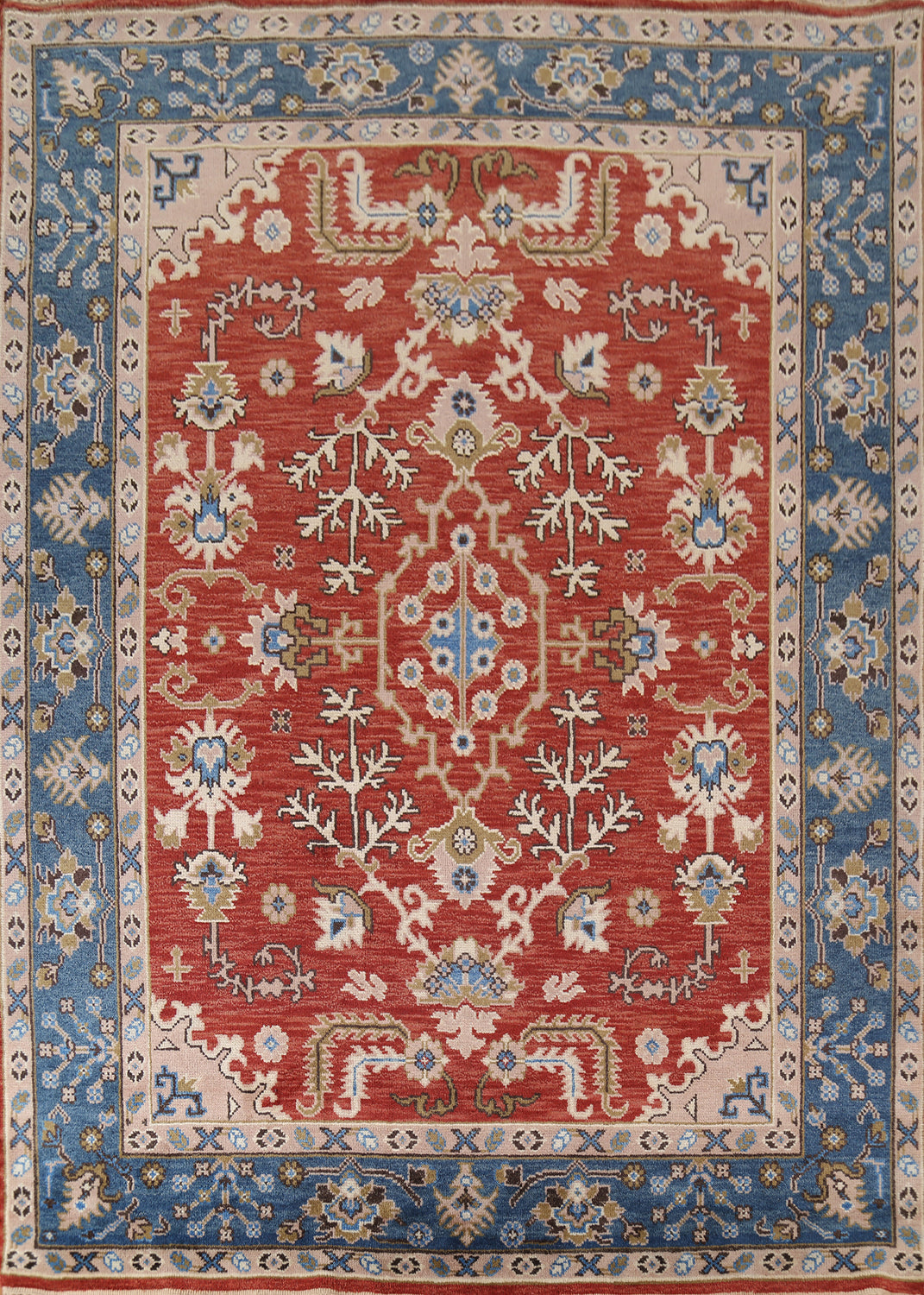 Hand-Knotted Wool Oushak Oriental Area Rug 8x10
