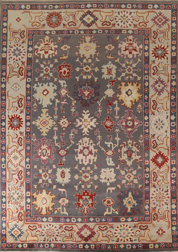 All-Over Gray Oushak Oriental Area Rug 9x12
