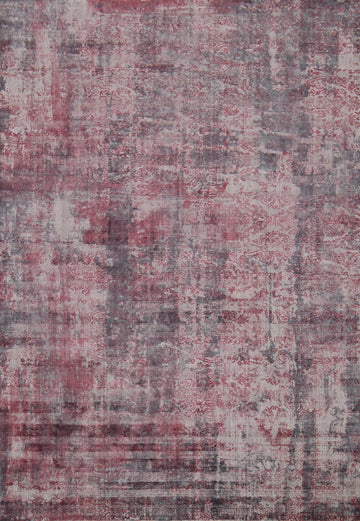 All-Over Red & Gray Abstract Indian Area Rug 8x10