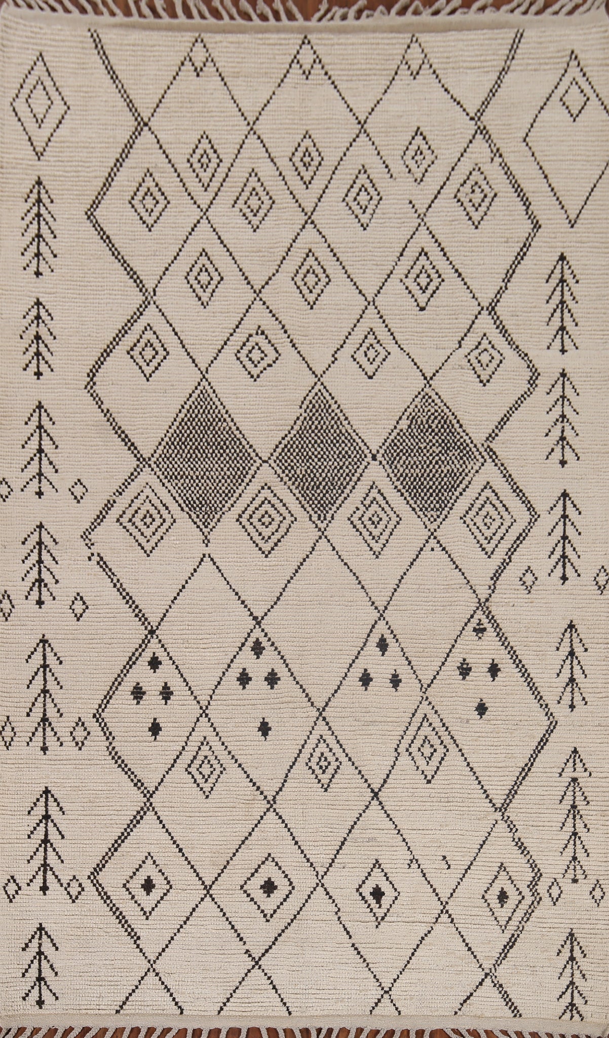 All-Over Trellis Wool Moroccan Area Rug 6x9