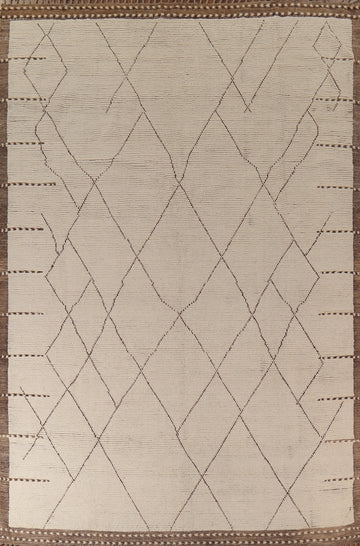 Handmade Wool Moroccan Modern Area Rug 9x13