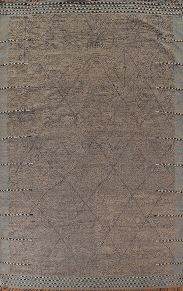 Earth Tone Wool Moroccan Oriental Area Rug 8x12