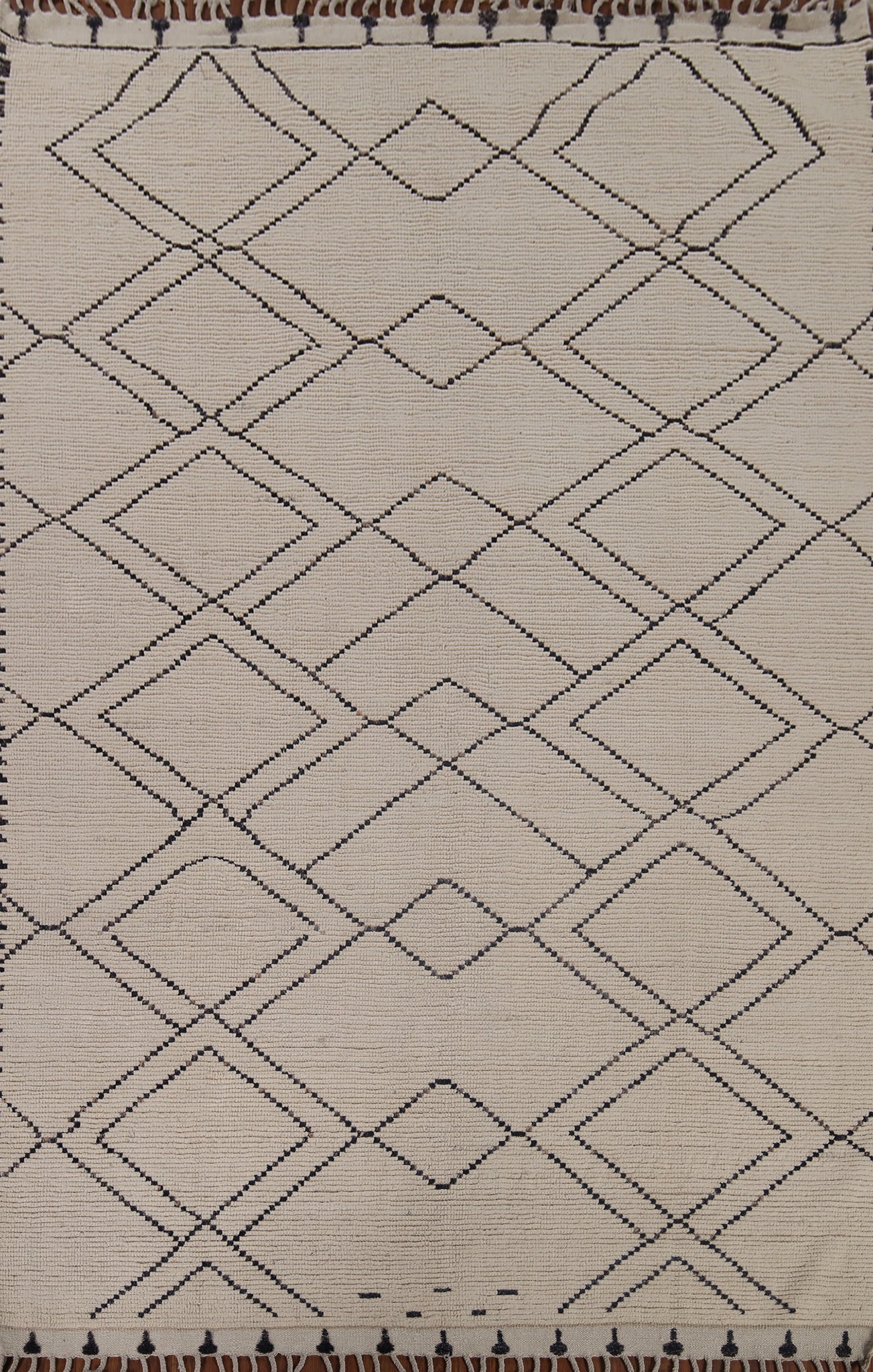 Trellis Moroccan Earth Tone Wool Area Rug 8x11