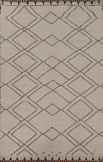 Trellis Moroccan Earth Tone Wool Area Rug 8x11