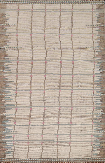 All-Over Moroccan Earth Tone Wool Area Rug 8x11