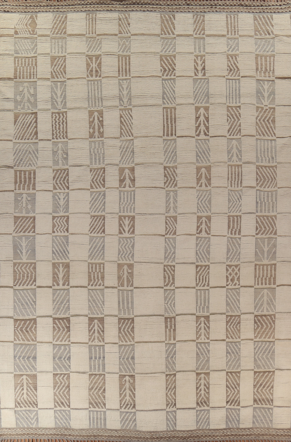 Hand-Knotted Wool Moroccan Modern Large Rug 12x16