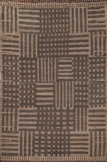 Handmade Brown Moroccan Modern Area Rug 8x11