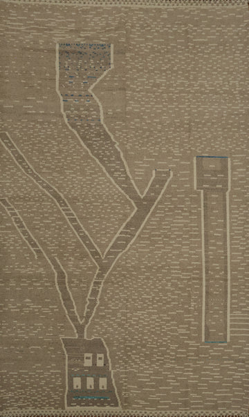 Modern Artistic Map-Inspired Moroccan Rug Design for Urban Interiors 10x14 ft