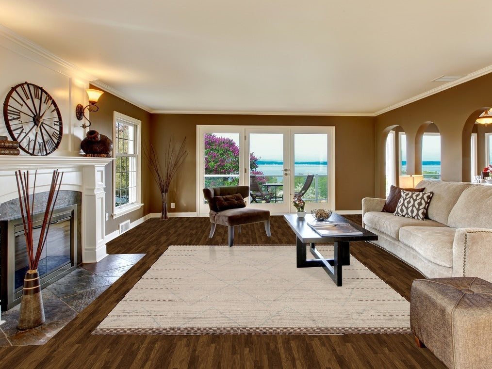 Earth Tone Wool Moroccan Oriental Area Rug 8x11