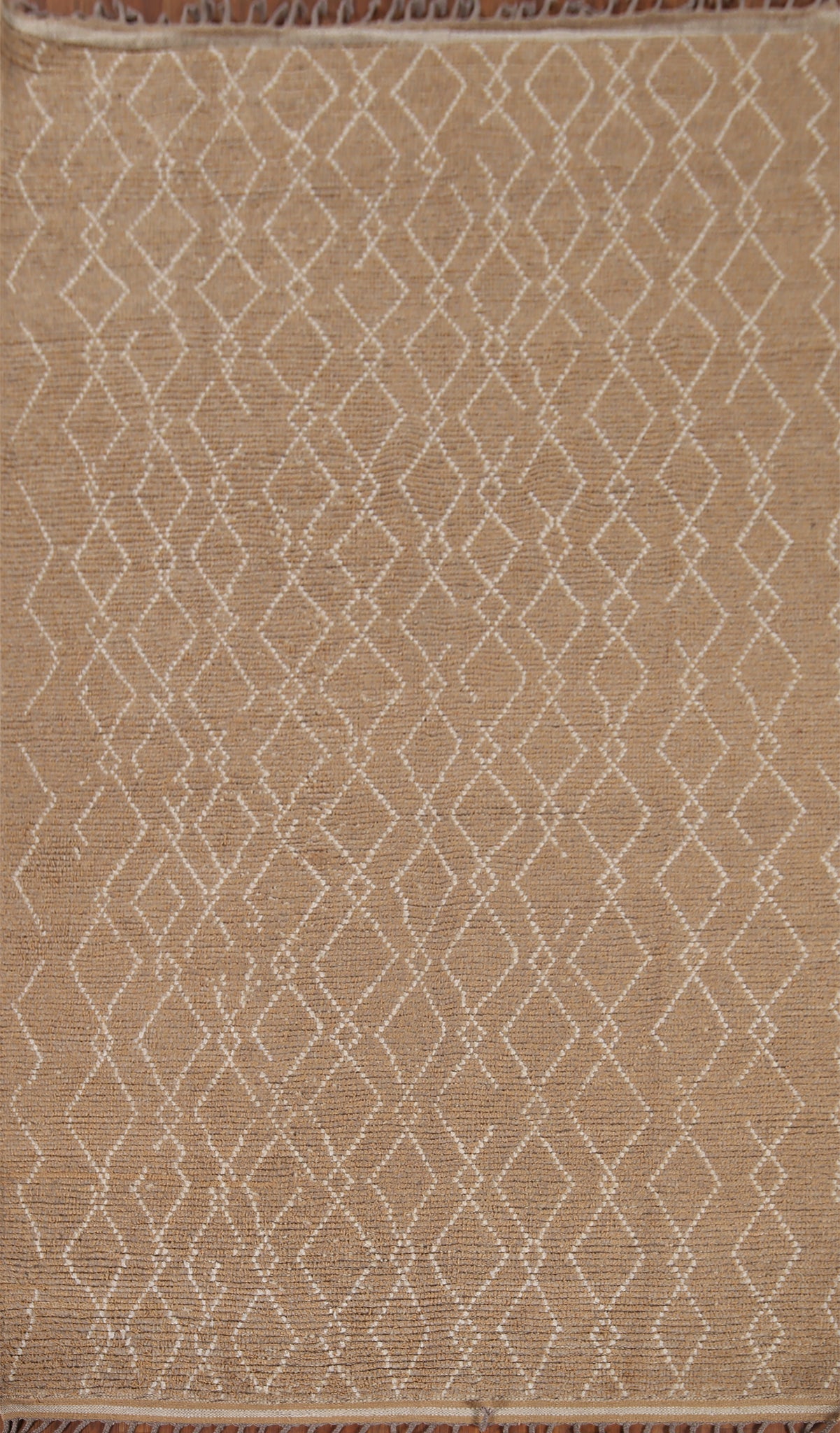 Earth Tone Wool Moroccan Oriental Area Rug 6x10