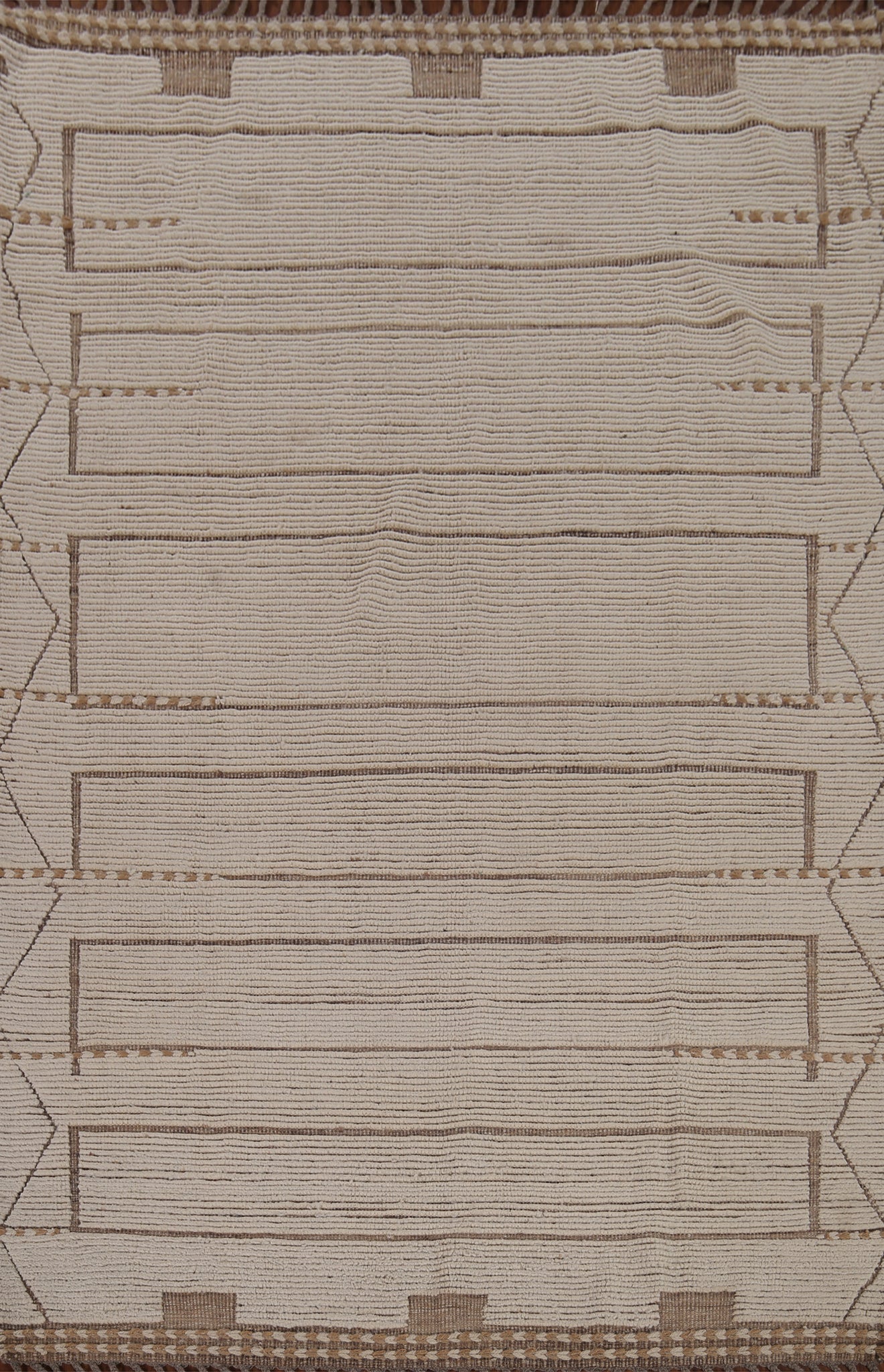 Earth Tone Wool Moroccan Oriental Area Rug 6x9