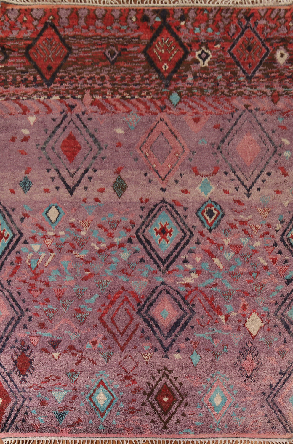 Handmade Plush Purple Moroccan Abstract Area Rug 9x13