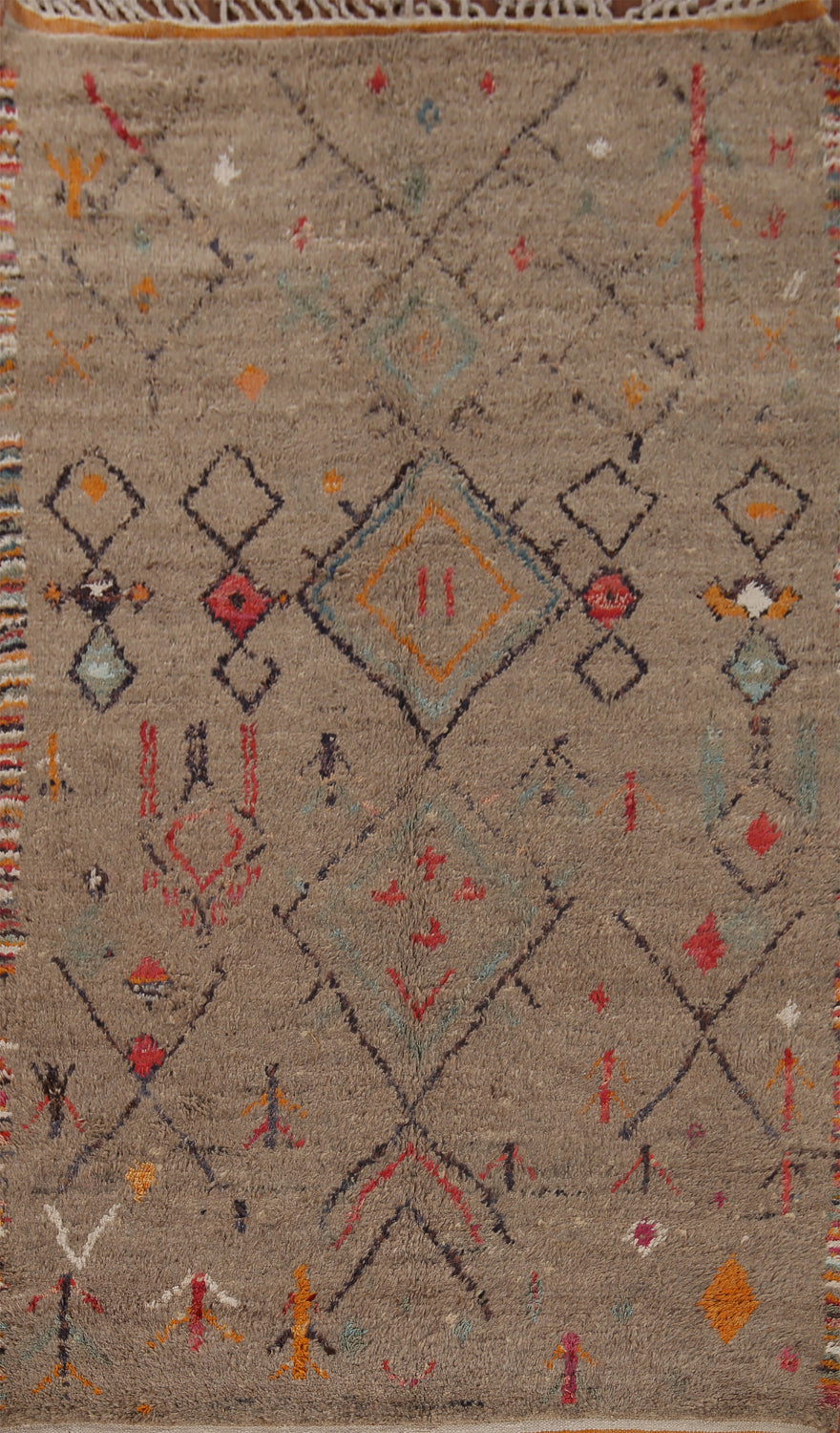 Handmade Brown Plush Moroccan Wool Area Rug 6x10