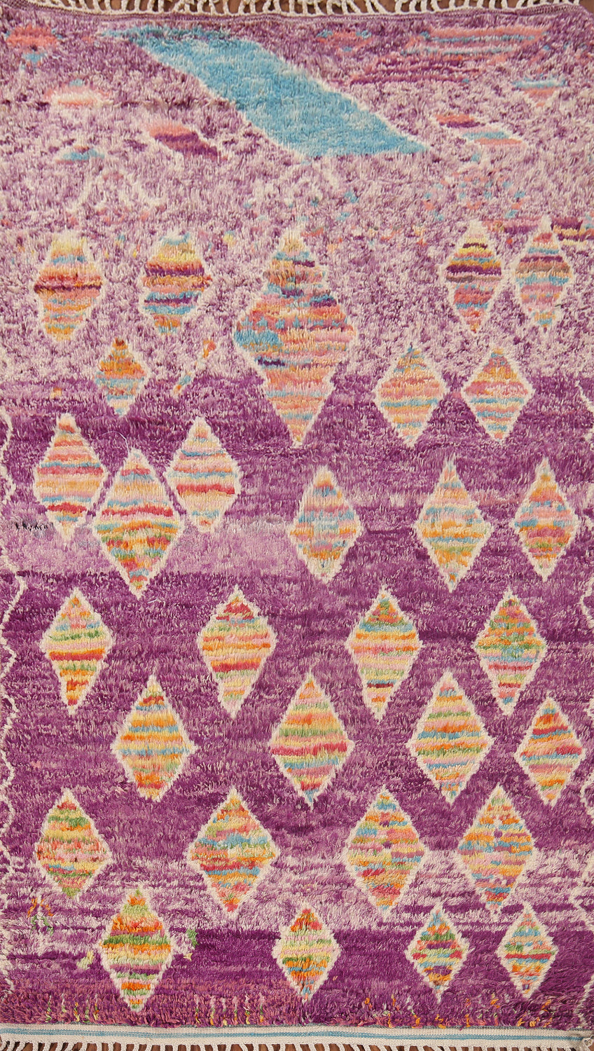 Geometric Purple Moroccan Abstract Area Rug 6x10
