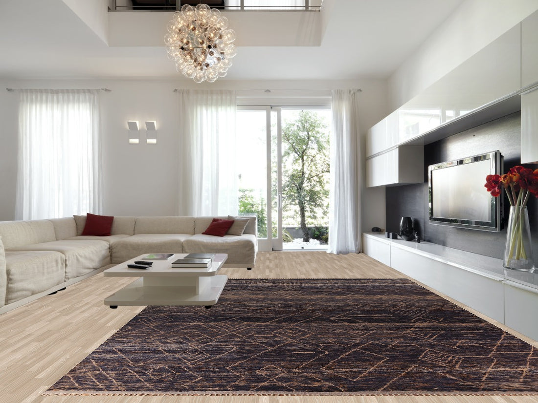 Handmade Plush Moroccan Wool Large Rug 12x16