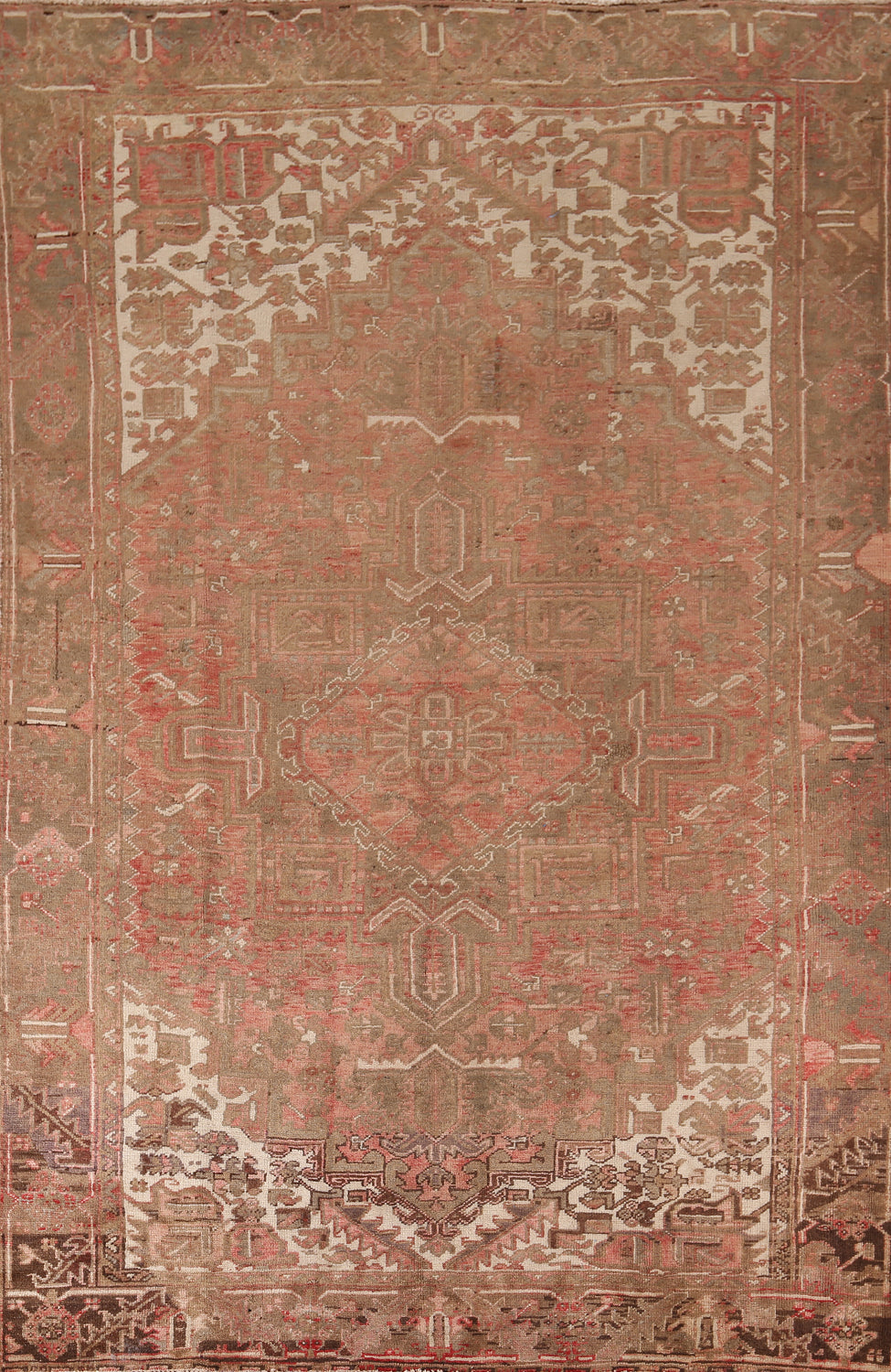 Handmade Wool Geometric Heriz Persian Area Rug 7x11