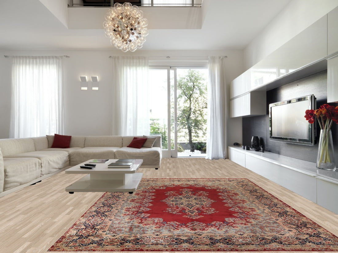 Handmade Floral Kerman Persian Large Rug 10x14