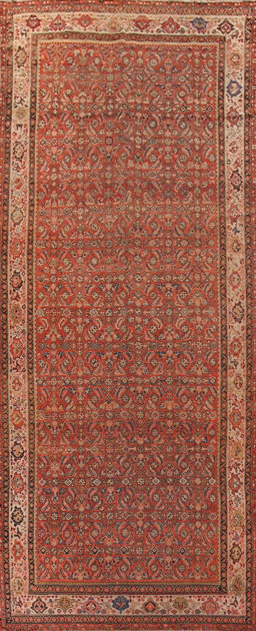 Pre-1900 Antique Malayer Vegetable Dye Persian Large Rug 7x16