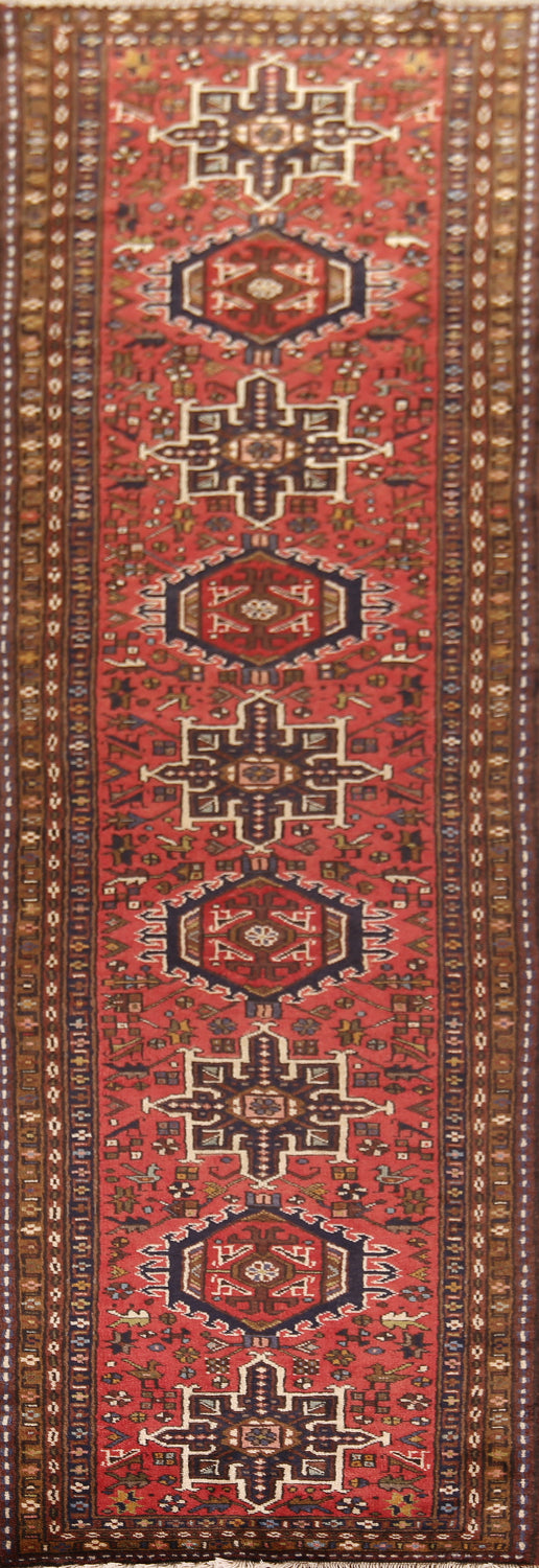Tribal Geometric Gharajeh Persian Runner Rug 2x9