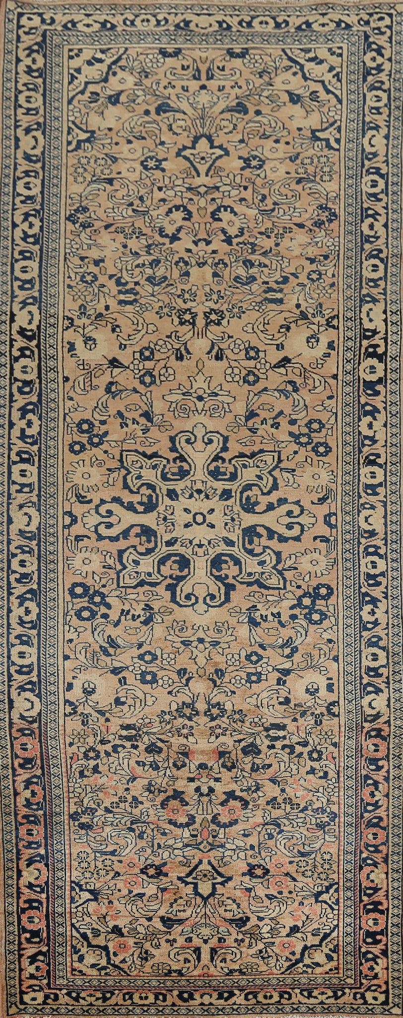 Vintage Floral Sarouk Persian Runner Rug 4x13