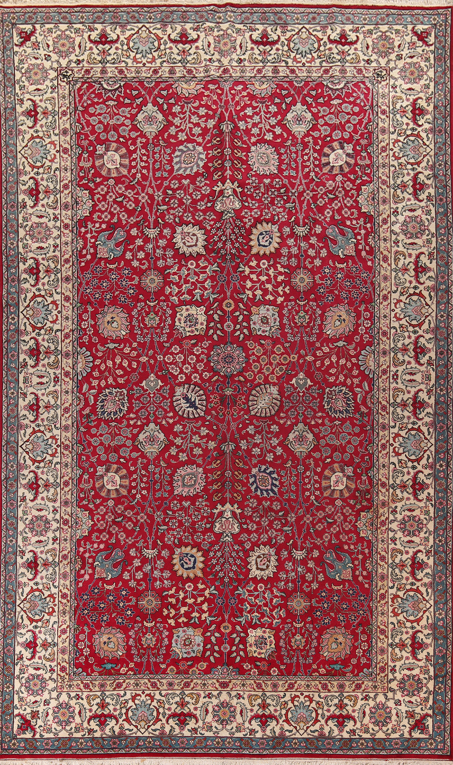 Handmade Floral Tabriz Persian Large Rug 10x16