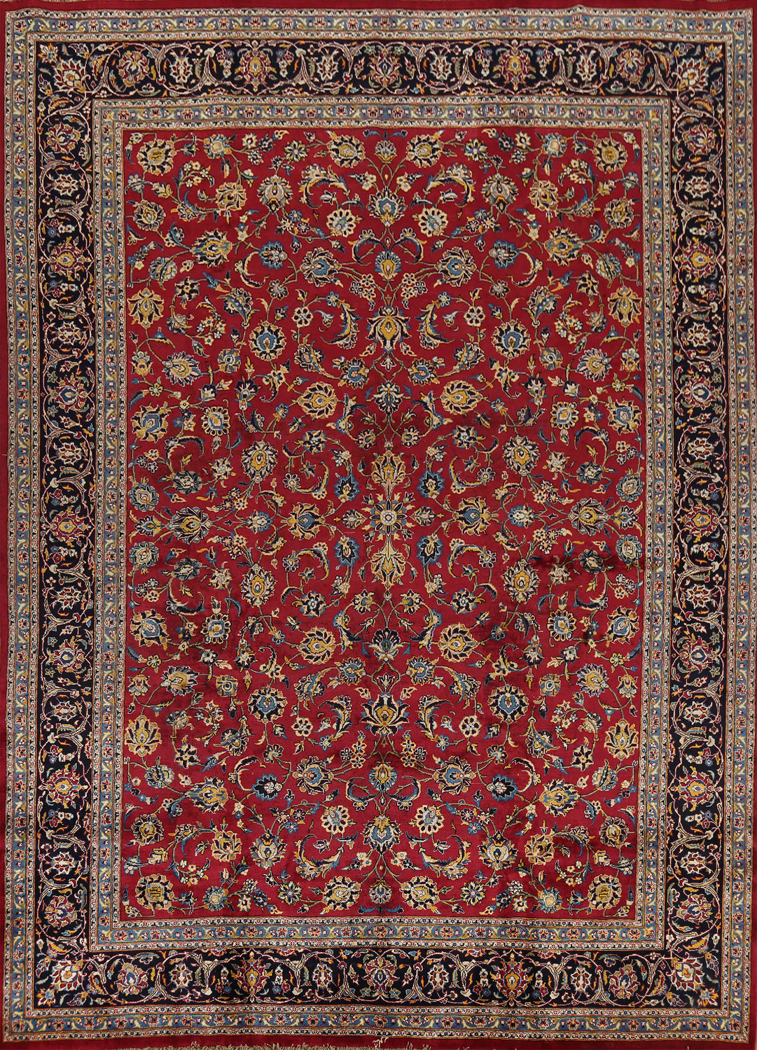 Vegetable Dye Red Kashan Persian Area Rug 10x12