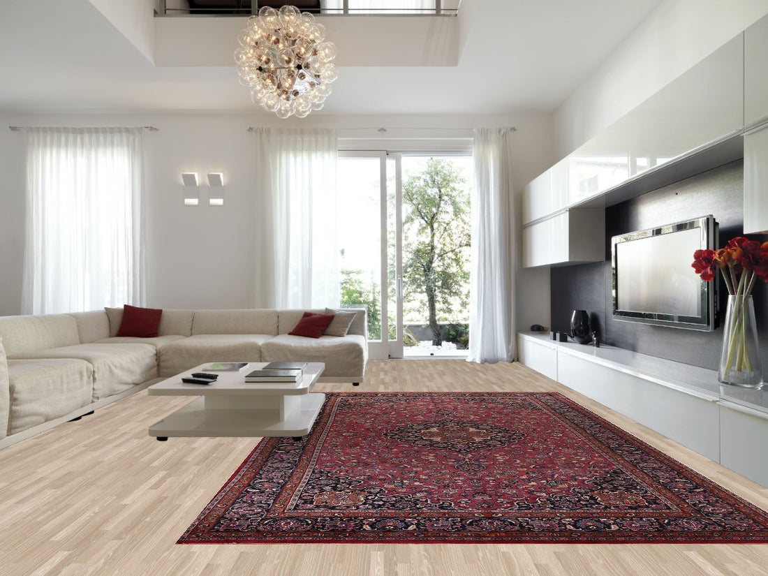 Traditional Floral Mashad Persian Large Rug 10x17