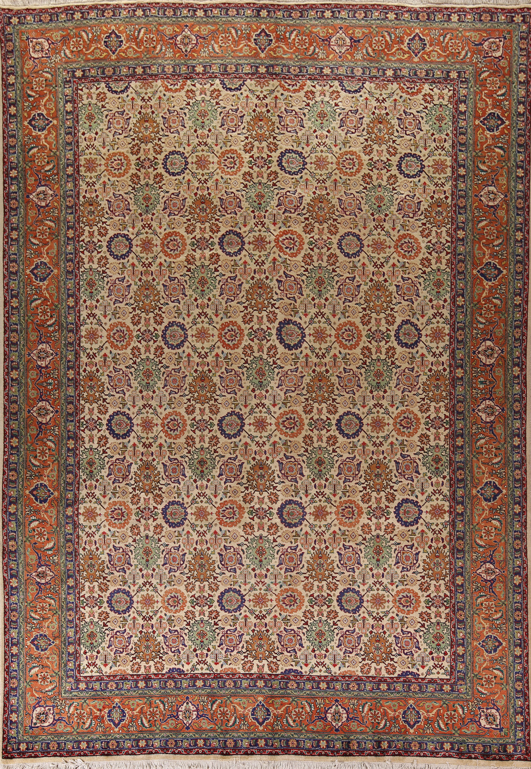 All-Over Floral Tabriz Persian Area Rug 10x13