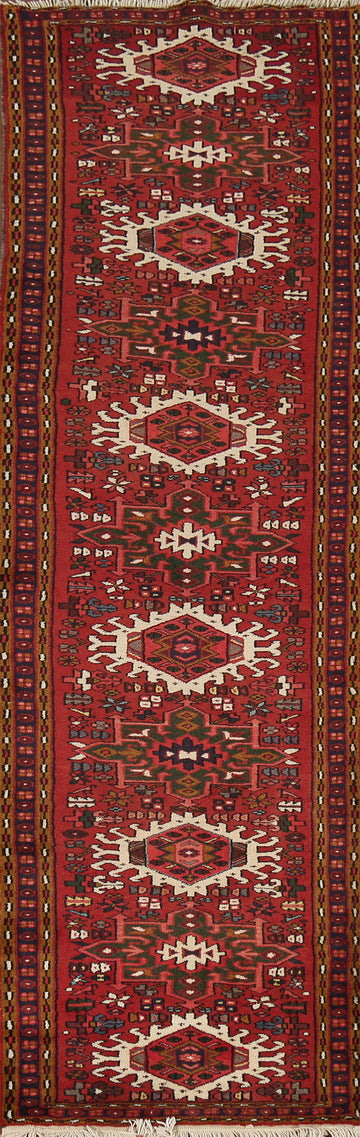 Tribal Red Geometric Persian Runner Rug 2x10